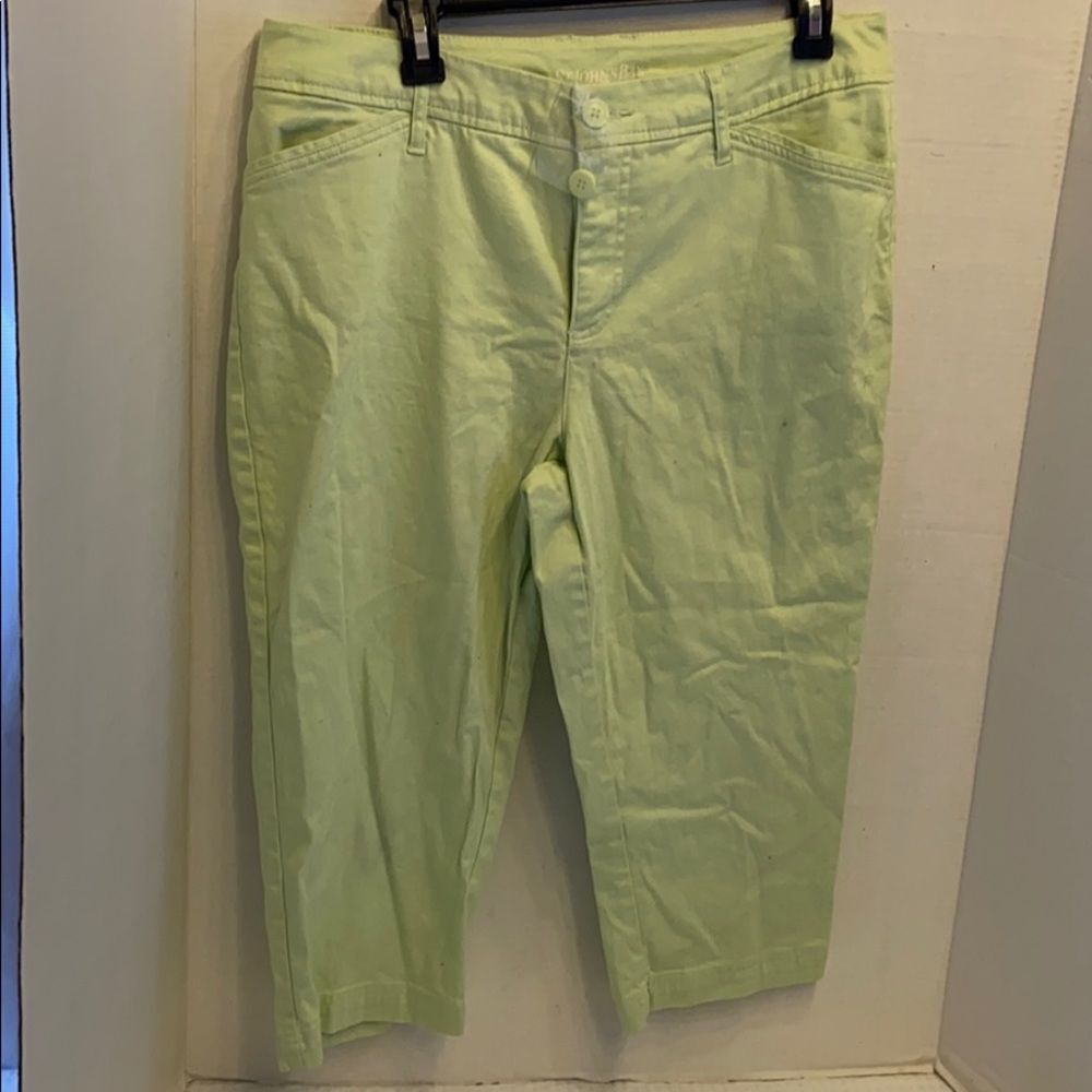 St. Johns bay Capri stretch lime green‎ size 14 new